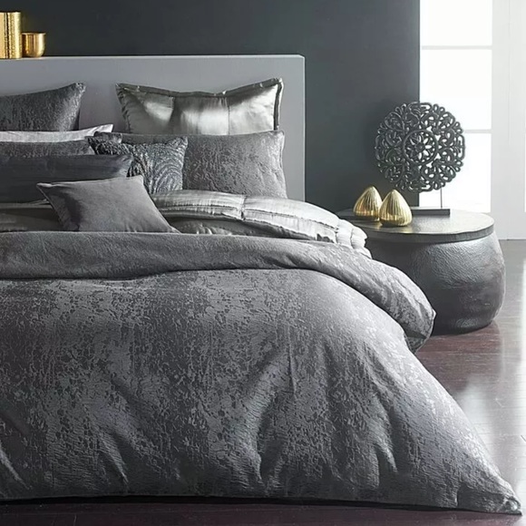 Donna Karan Other - Donna Karan Home Moonscape Textured Jacquard Charcoal Full / Queen Duvet NEW